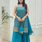 Sky Blue Color Georgette With Embroidery And Sequins Work Palazzo Suits Near Me