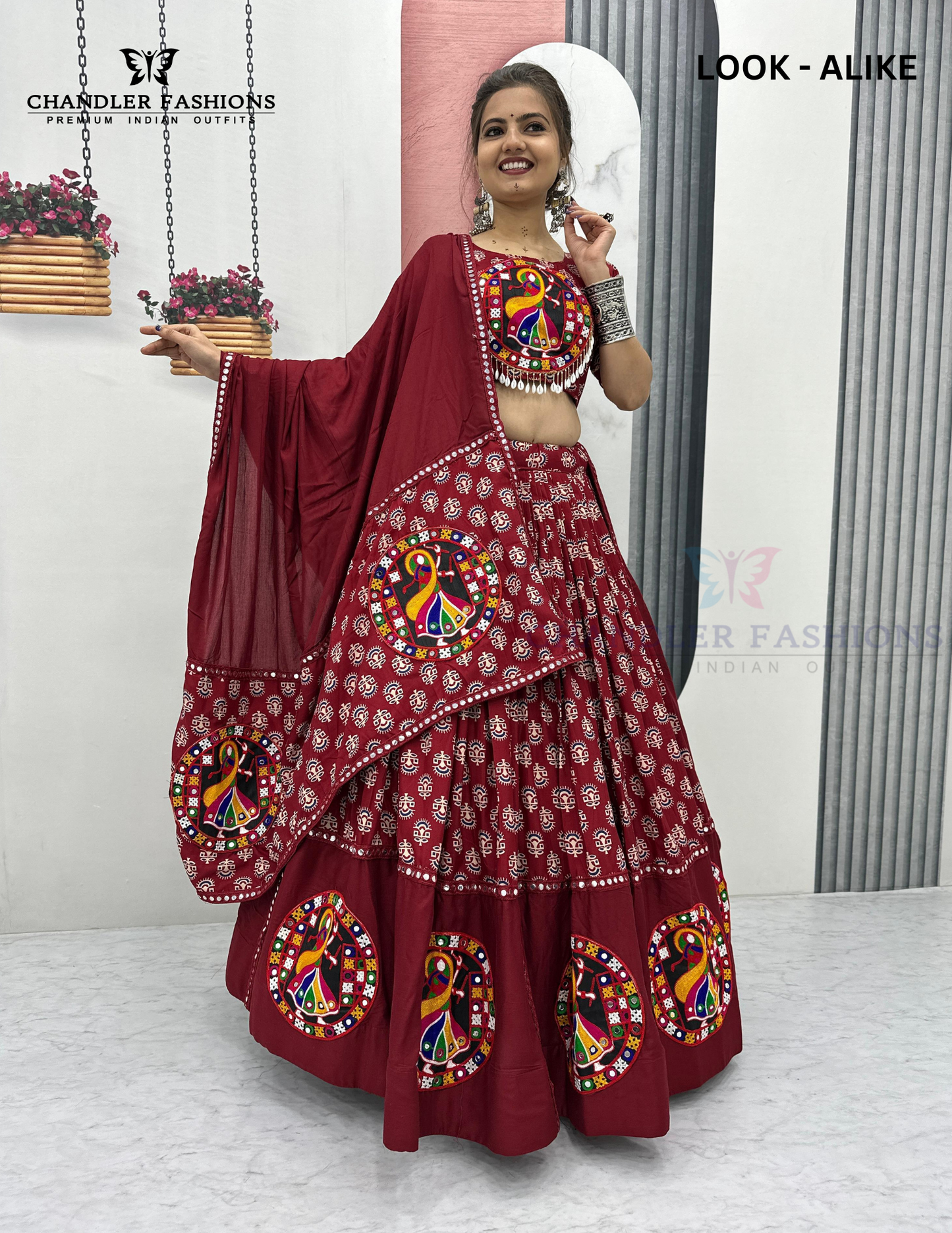 Wonderful Maroon Color Pure Cotton Kamthi Choli Set For Women In Chandler