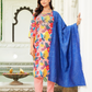 Attractive Pink Color And Multicolor Design Straight Kurthi With Pant And Fancy Jacquard Dupatta For Women