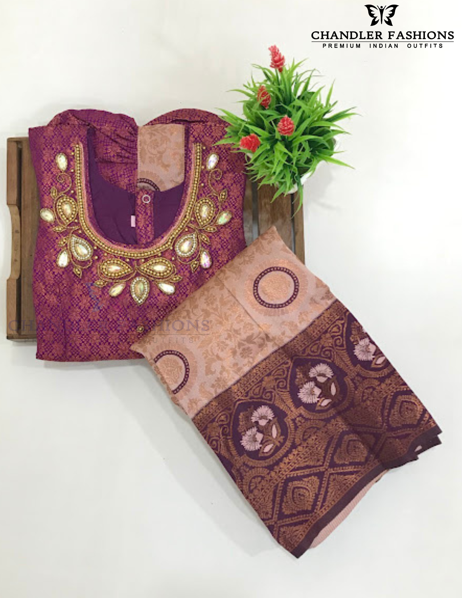 Beautiful Purple And Beige Color Art Silk Langa Sets In USA
