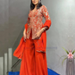 Orange Color Georgette With Embroidery And Sequins Work Palazzo Suits Near Me