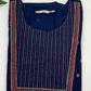 Exquisite Dark Blue Color Cotton Kurti With Thread Work IN USA