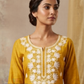 Yellow Color Rayon With Embroidery Work Kurti Near Me