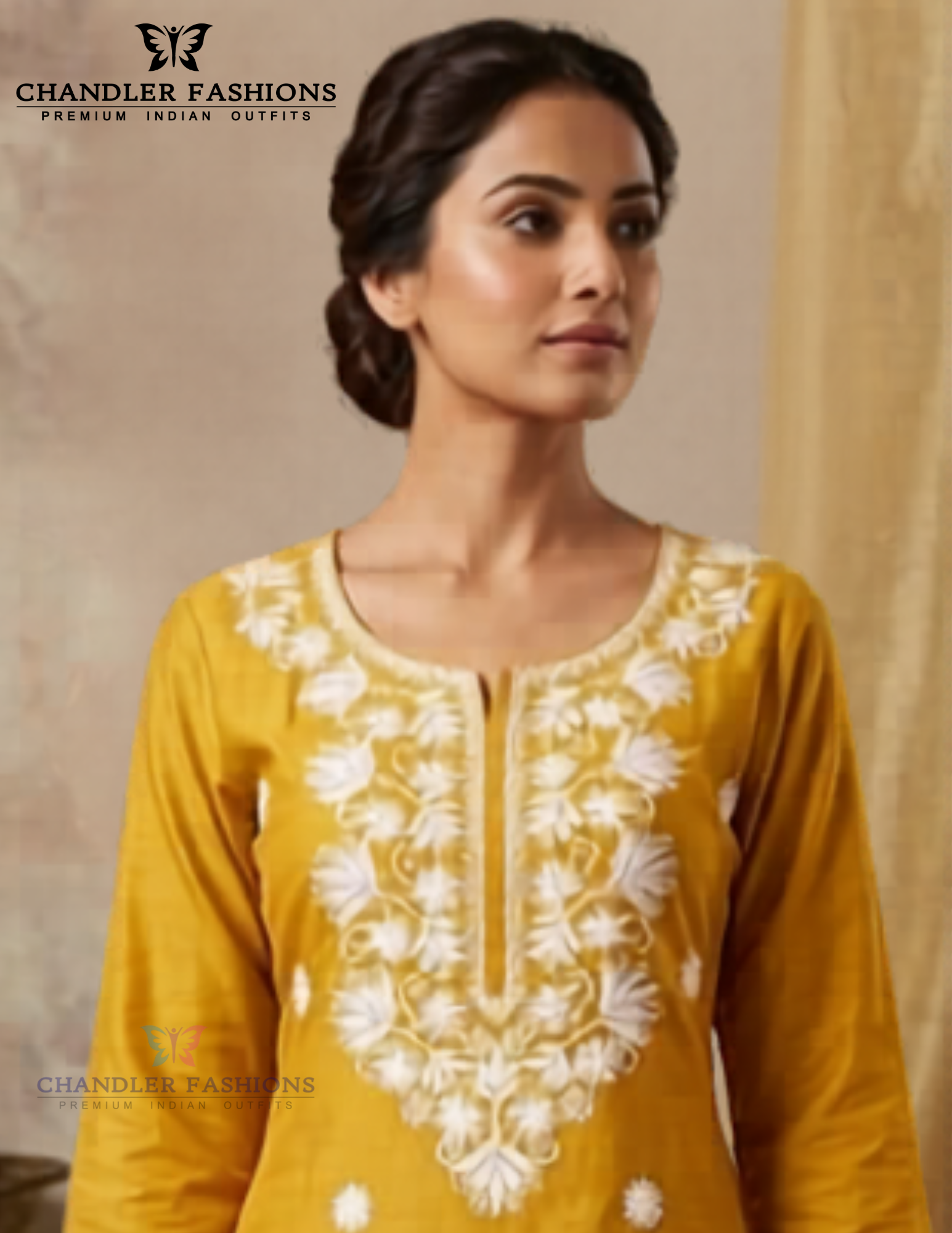 Yellow Color Rayon With Embroidery Work Kurti Near Me