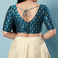 Alluring Teal Blue Color Designer Brocade Readymade Blouse With Butta Motifs For Women Near Me