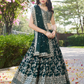Dark Green Color Silk Jacquard With Sequins And Zari Embroidery Lehenga Choli Near Me