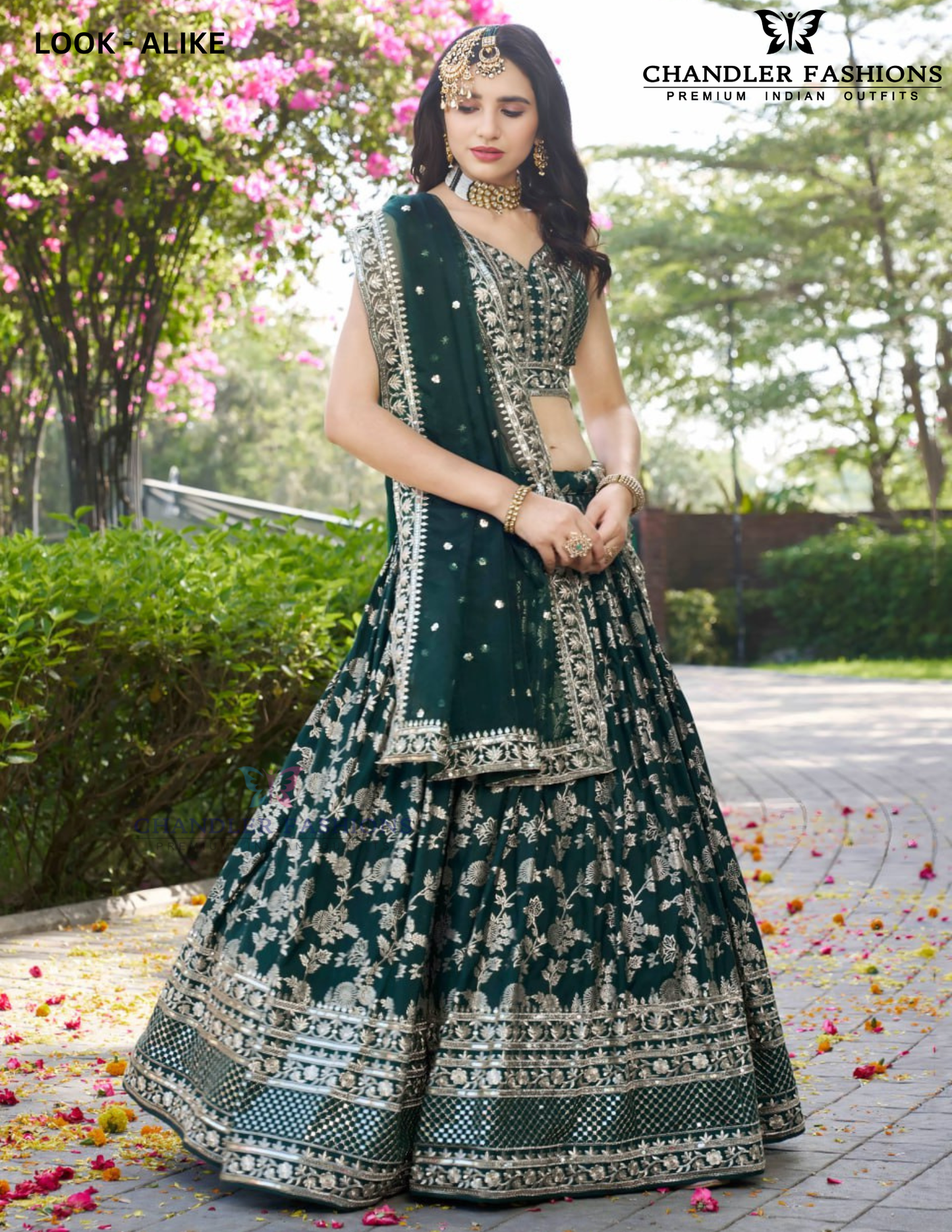 Dark Green Color Silk Jacquard With Sequins And Zari Embroidery Lehenga Choli Near Me