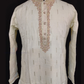 Stunning White Color Soft Silk With Embroidery Work Kurta Suits For Men