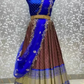 Elegant Blue Color Kanjeevaram Half Saree Silk Lehenga Choli With Flower Butti And Zari Work