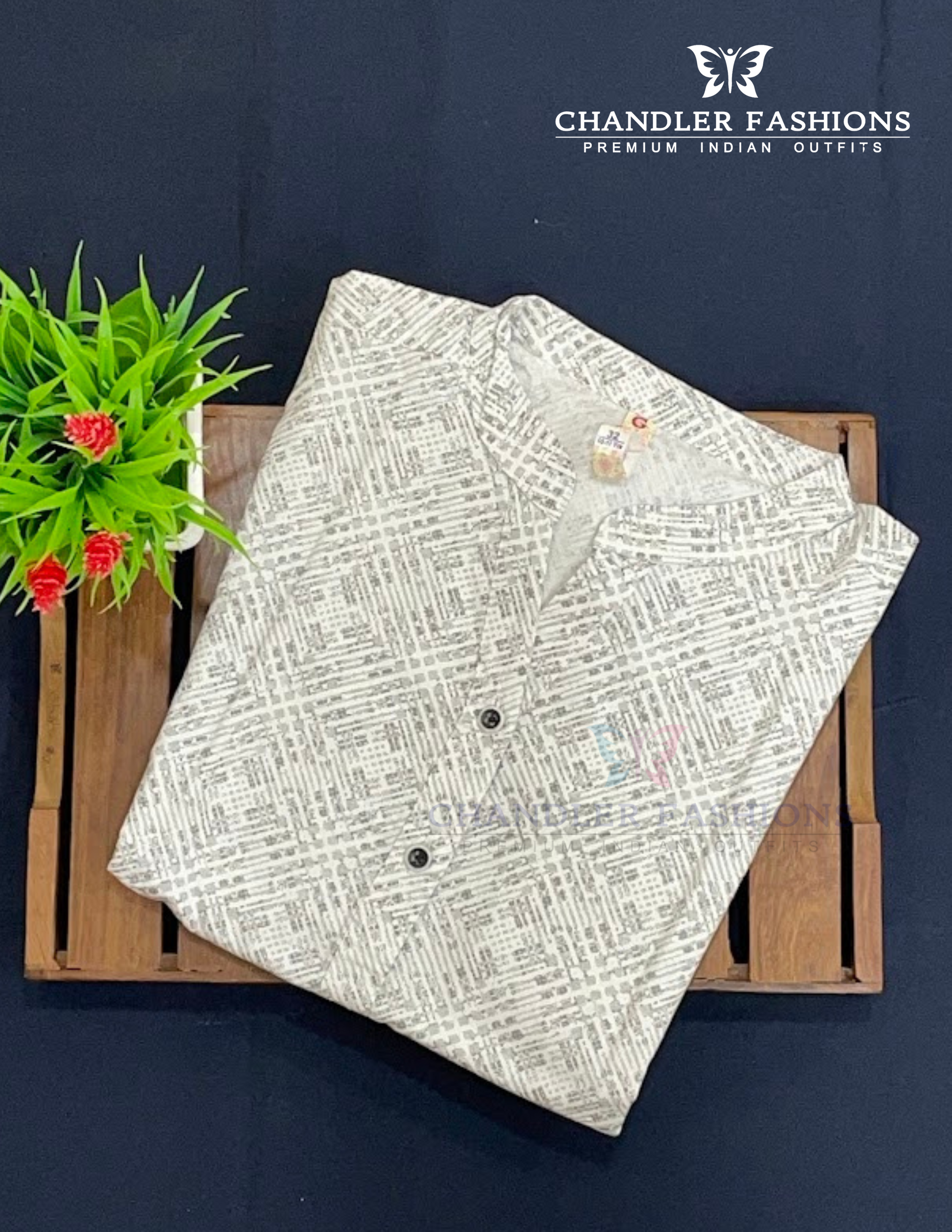 Beautiful White Color Cotton With Printed Work Kurti In USA