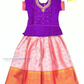 Elegant Voilet And Pink Color Art Silk Langa Set With Stone And Zari Work For Girls