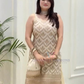 Off White Color  Georgette Palazzo Suits In Mesa