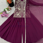 Maroon Color Heavy Faux Georgette With Embroidery And Sequins Work Palazzo Suits Near Me