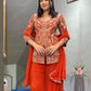Orange Color Georgette With Embroidery Work Palazzo Suits In USA