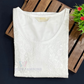 Wonderful White Color Embroidery Work Cotton Kurti With Pocket For Women In USA