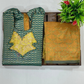 Green And Yellow Color Silk With Stone Work Langa Set In USA