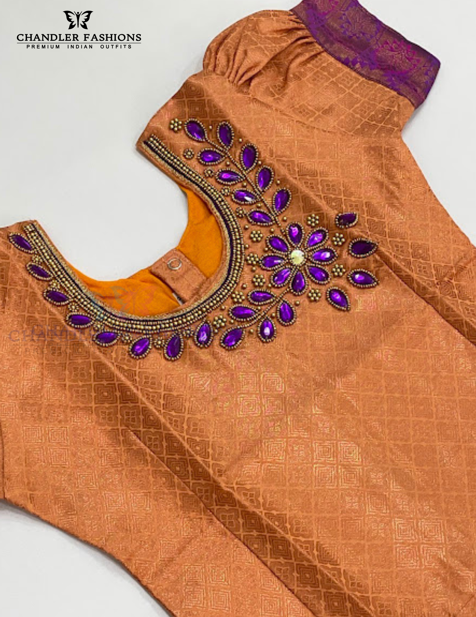 Light Orange And Violet Color Silk Langa sets In Mesa