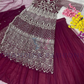 Wine Color Heavy Soft Net With Embroidery Lehenga Choli In Mesa