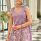 Lavender Color Shimmer Silk Palazzo Suits In USA