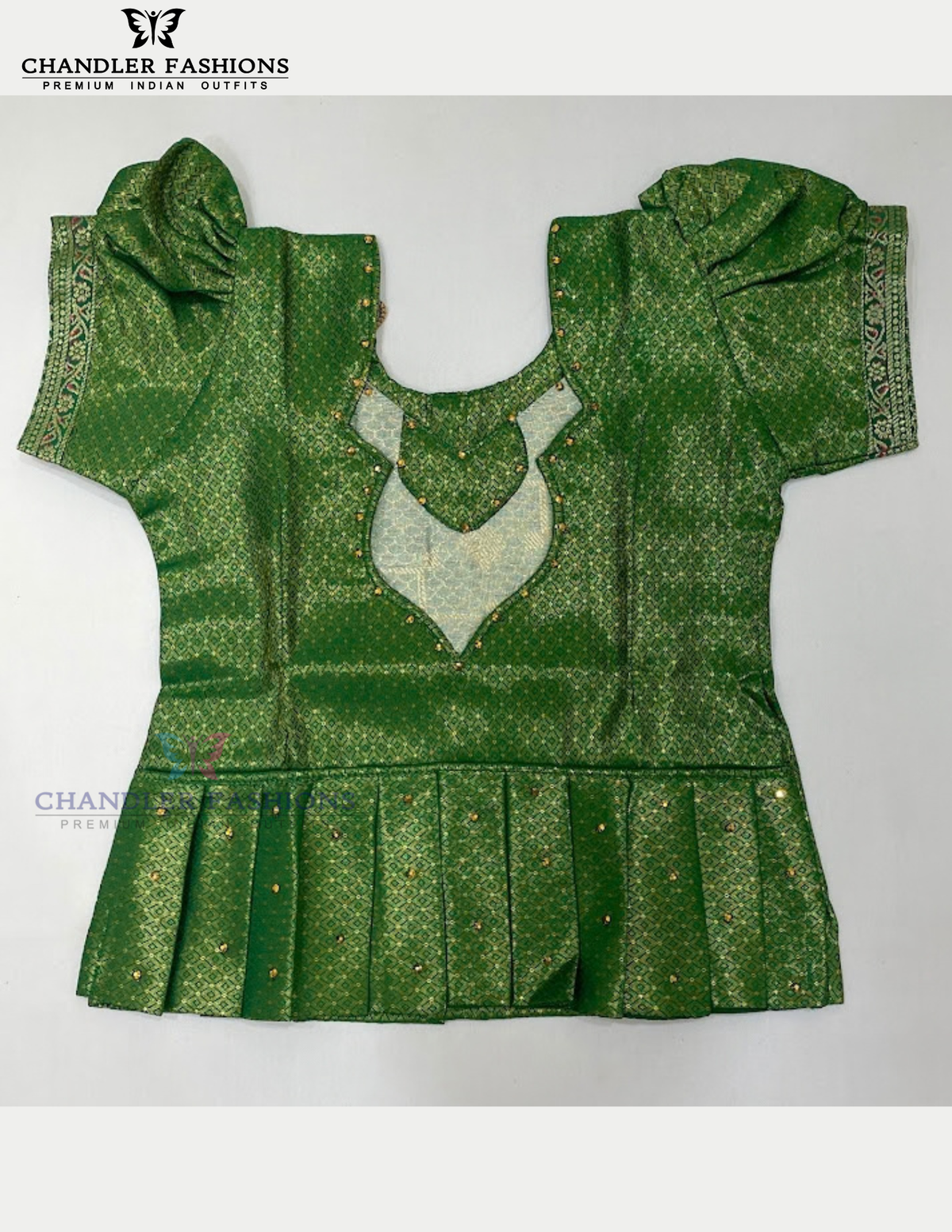 Green Color Silk Langa Set In Arizona