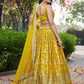 Yellow Color Silk Jacquard With Sequins And Zari Embroidery Lehenga Choli In USA