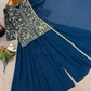 Blue Color Georgette With Embroidery And Sequins Work Palazzo Suits Near Me