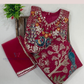 Attractive Dark Pink Colored Georgette Choli Sets With Stone Work For Girls