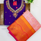  Voilet And Pink Color Art Silk Langa Set With Stone And Zari Work Near Me