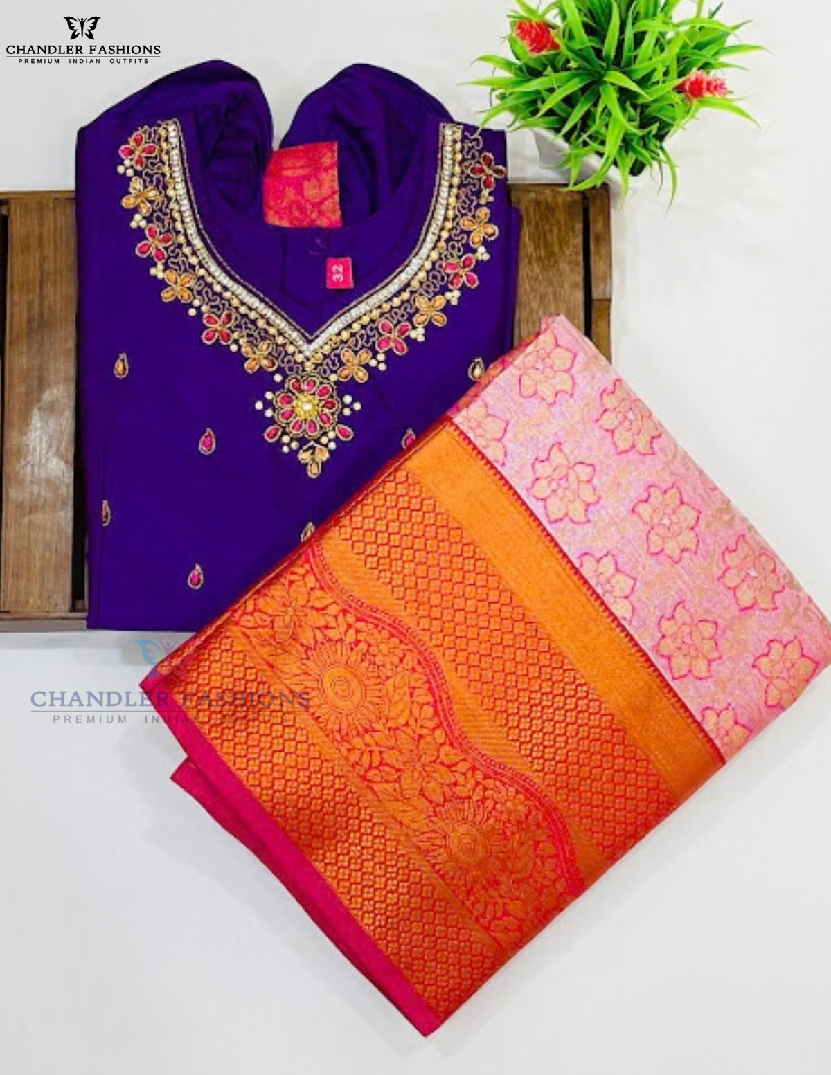  Voilet And Pink Color Art Silk Langa Set With Stone And Zari Work Near Me