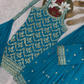 Sky Blue Color Georgette With Sequins Work Palazzo Suits In Mesa