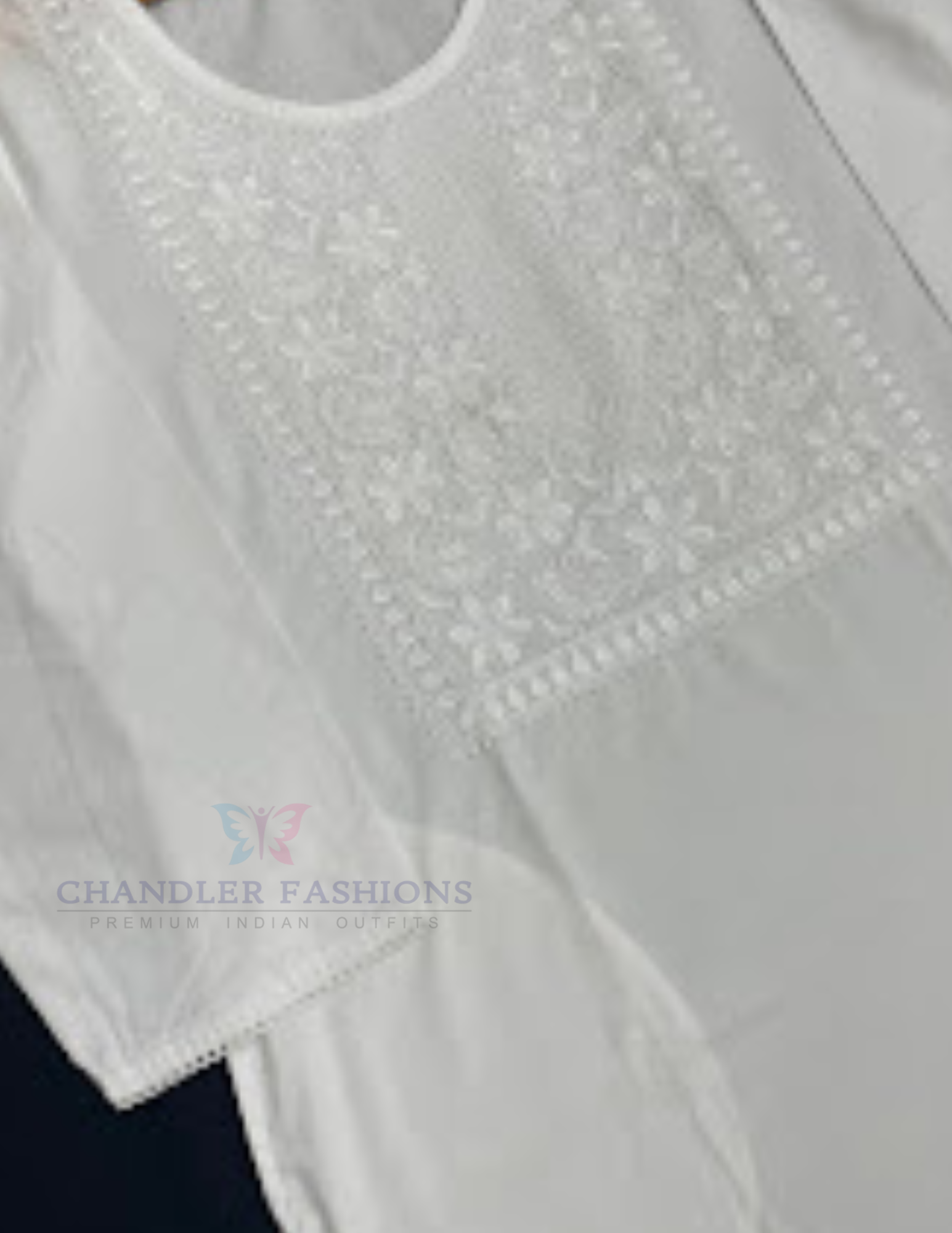 White Color Embroidery Work Cotton Kurti With Pocket In Suncity