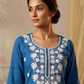 Blue Color Rayon With Embroidery Work Kurti Near Me