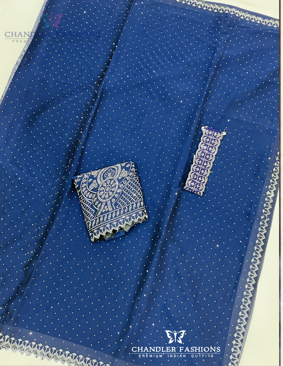  Georgette With Stone Work Designer Saree With Belt Near Me