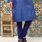 Blue Slub Silk Pajama Pant In USA