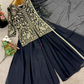 Charming Black Color Georgette Palazzo Suits In Mesa
