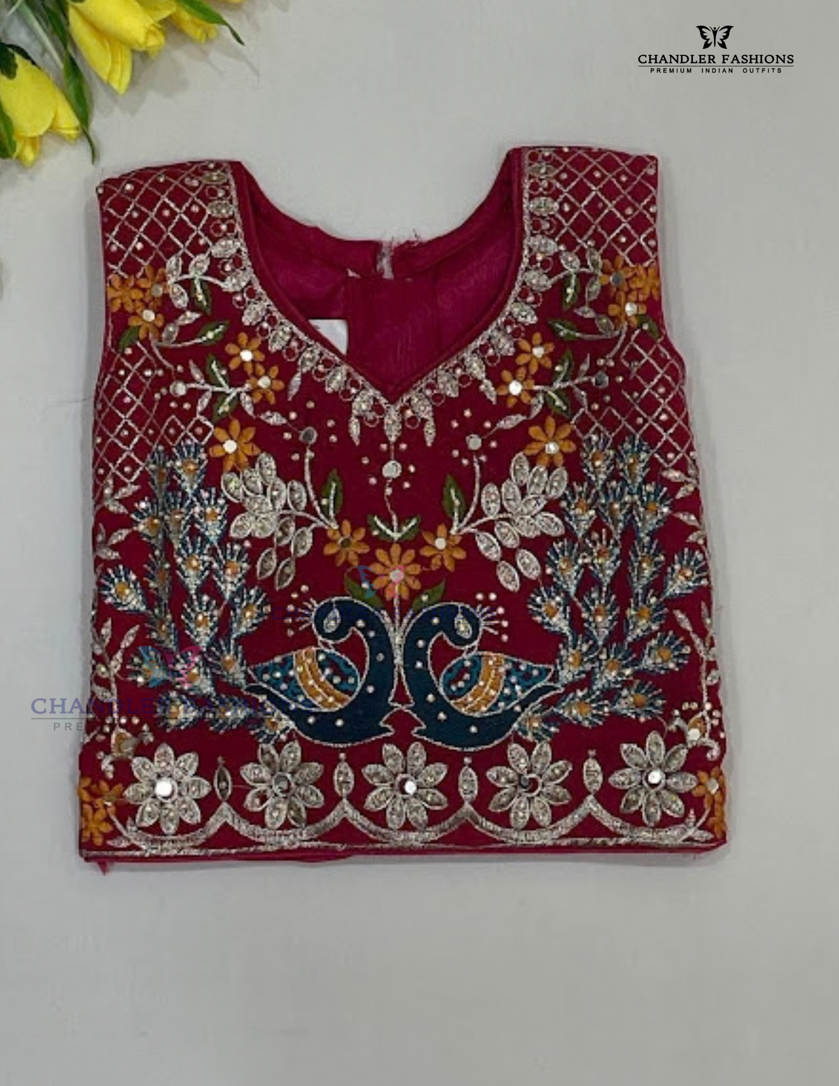 Dark Pink Colored Georgette Choli Sets In USA