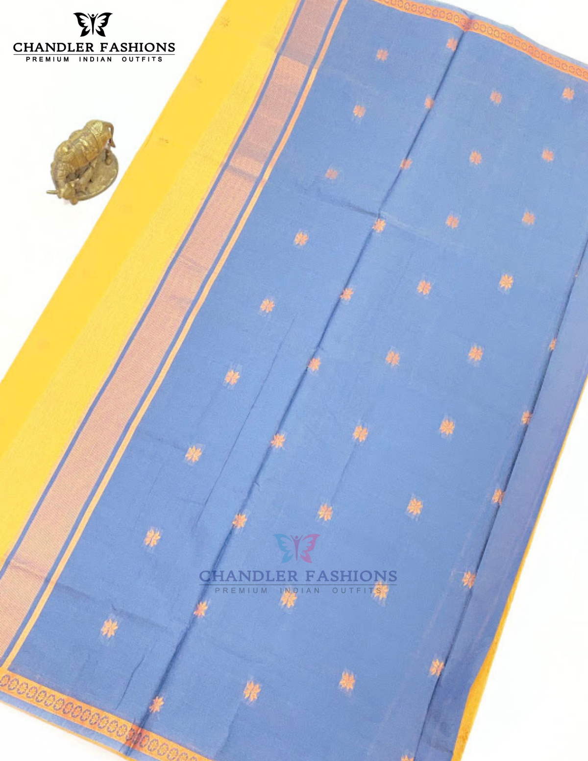 Sandal Color Saree With Contrast Color Pallu In Surprise