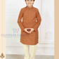 Attractive Light Brown Color Cotton Kurta Pajama Set For Kids