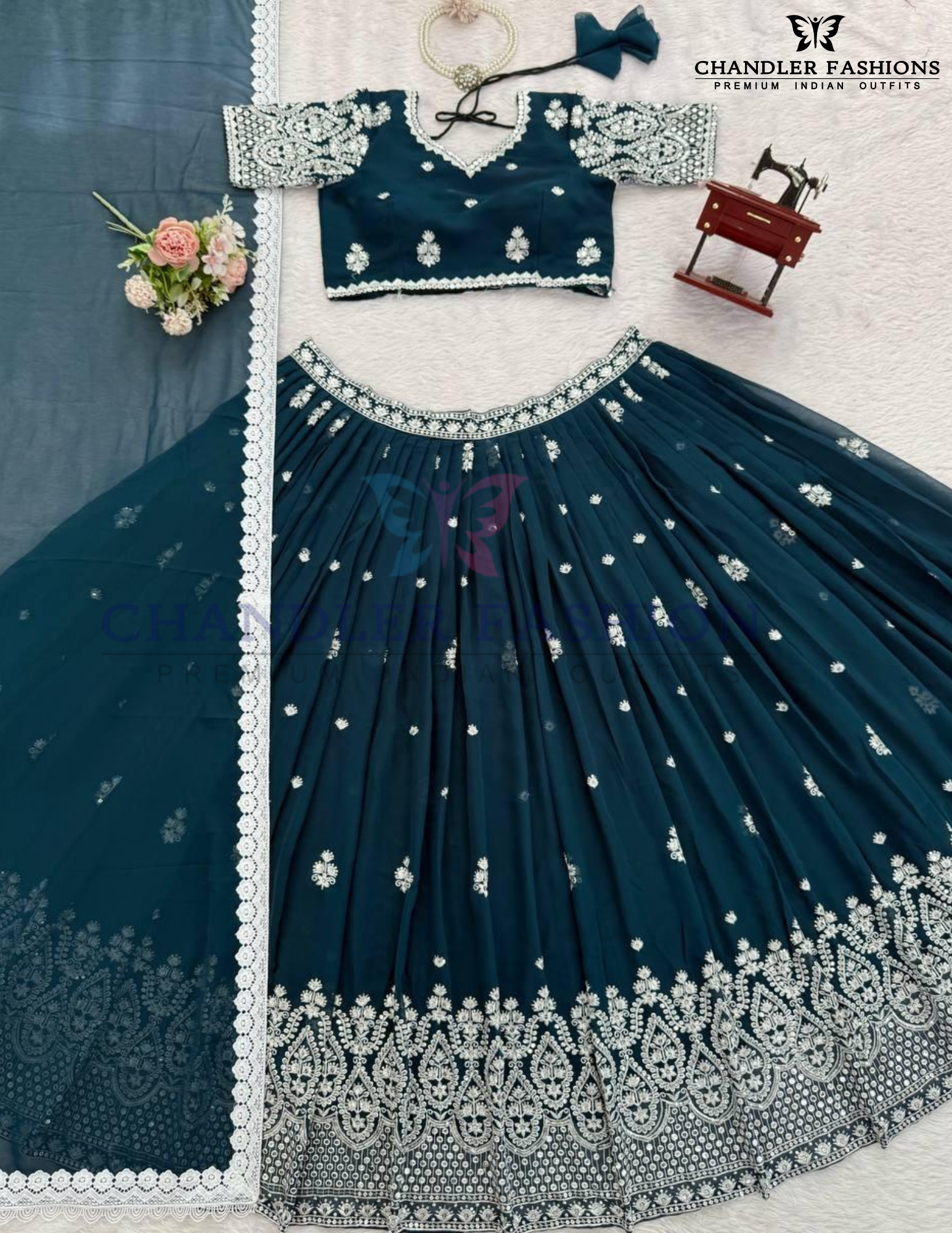 Embroidery And Sequins Work Lehenga Choli In Mesa