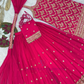 Pink Color Georgette With Sequins Work Palazzo Suits In Mesa