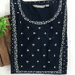 Alluring Blue Color Cotton With Embroidery And Printed Work Kurti In USA