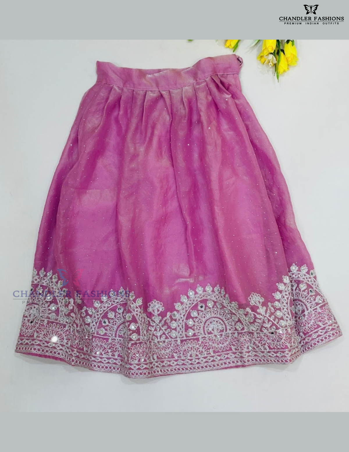 Pink Color Choli With Dupatta In Candler