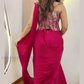 Pink Color Sequins Work Ready To Wear Saree In USA