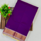 Alluring Purple Color Cotton Saree With Gold Zari Border For Women