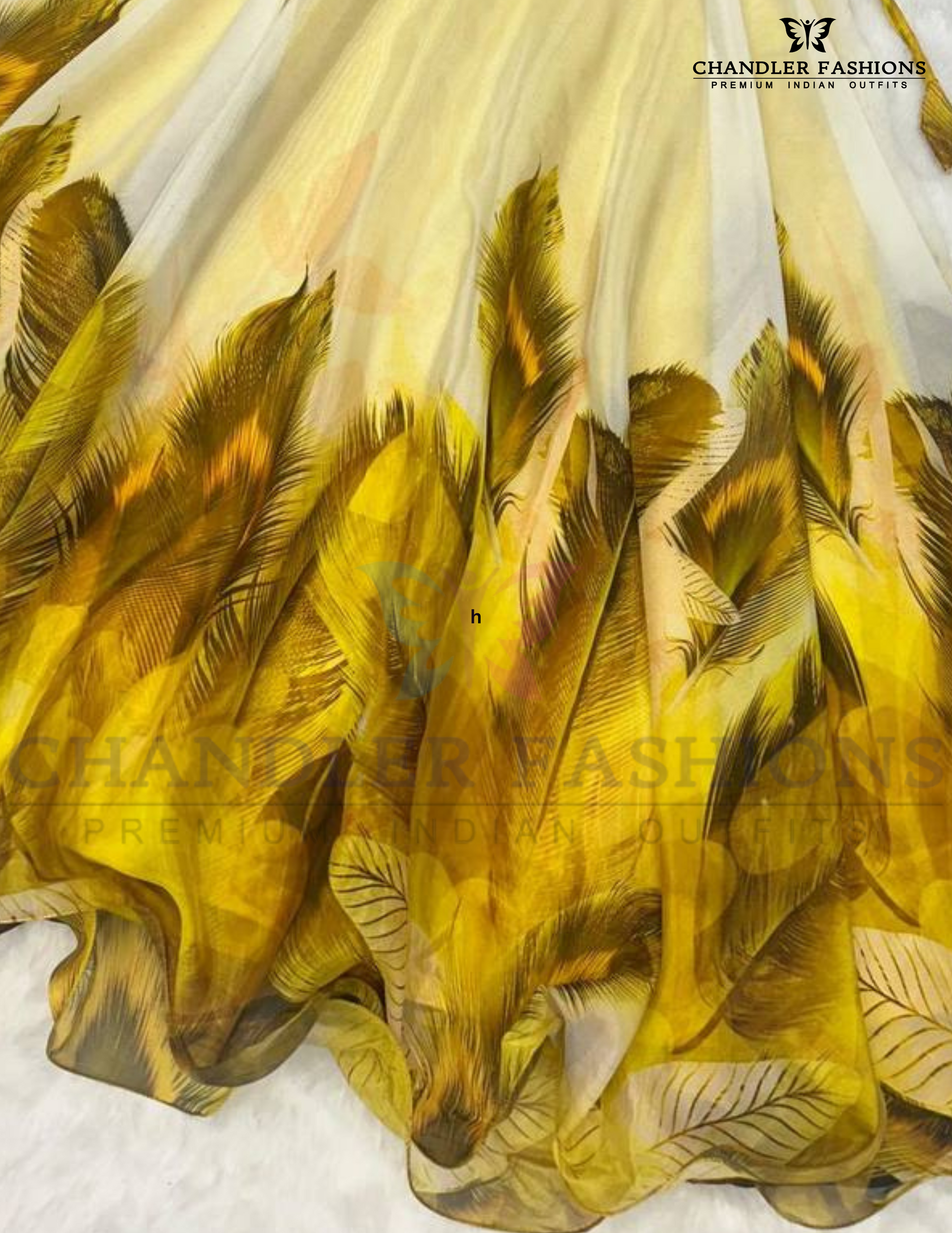 Yellow Color Organza Silk With Print Work Lehenga Choli In USA