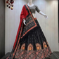 Wonderful Black And Red Color Cotton With Printed Work Chaniya Choli Set For Women