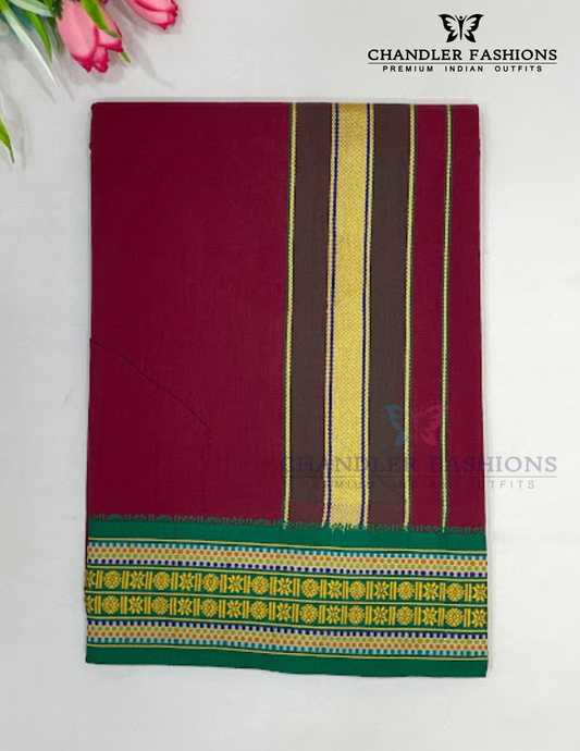 Charming Maroon Color Cotton Dhoti For Men