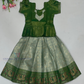 Alluring Green Color Silk Langa Set With Stone Work For Girls