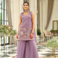  Lavender Color Shimmer Silk With Embroidery Work Palazzo Suits Near Me