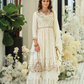 Amazing White Color Chinon With Embroidery Work Palazzo Suits For Women